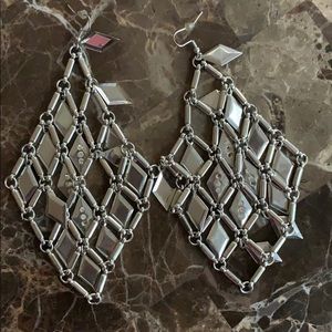 BeBe silver earrings with sequin accent